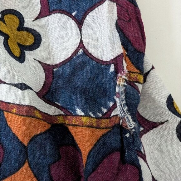 Solitaire Boho Peasant Top Womens Size Medium Tie Dye Floral Lightweight Shirt - Picture 5 of 10